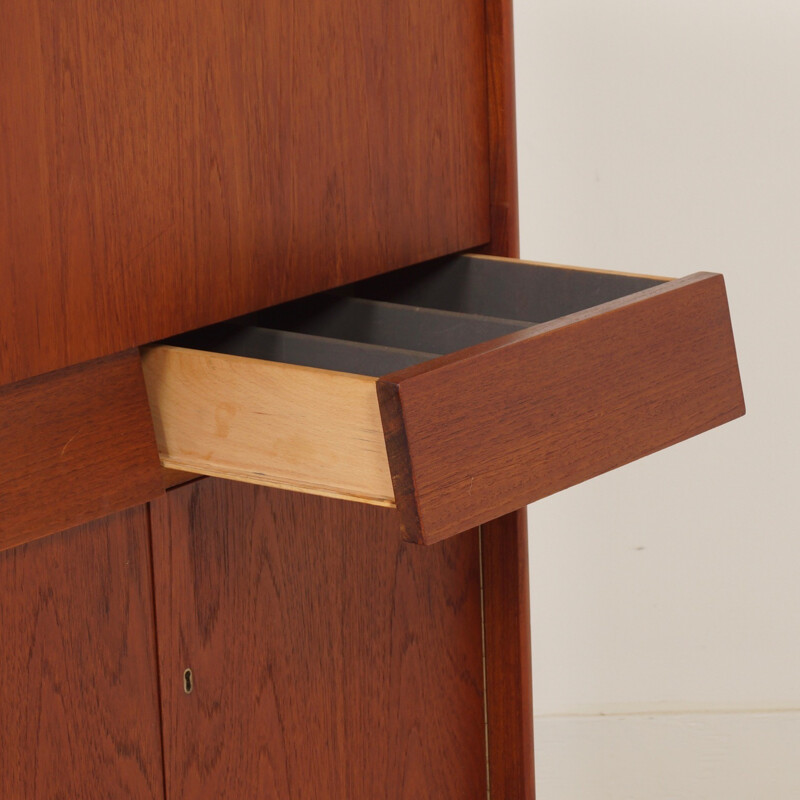 Vintage Teak Cabinet with Secretaire, Denmark - 1960s