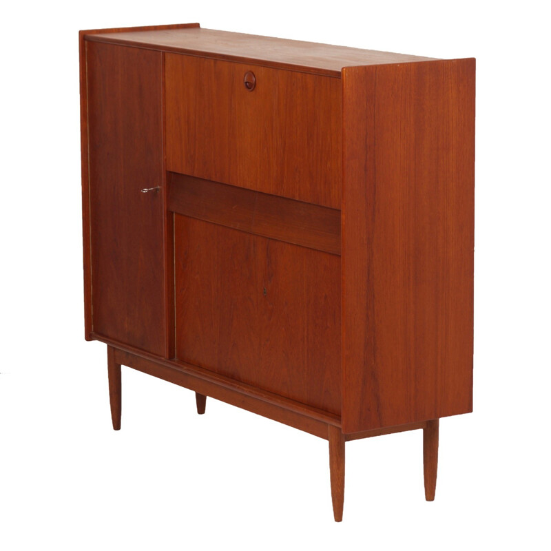 Vintage Teak Cabinet with Secretaire, Denmark - 1960s