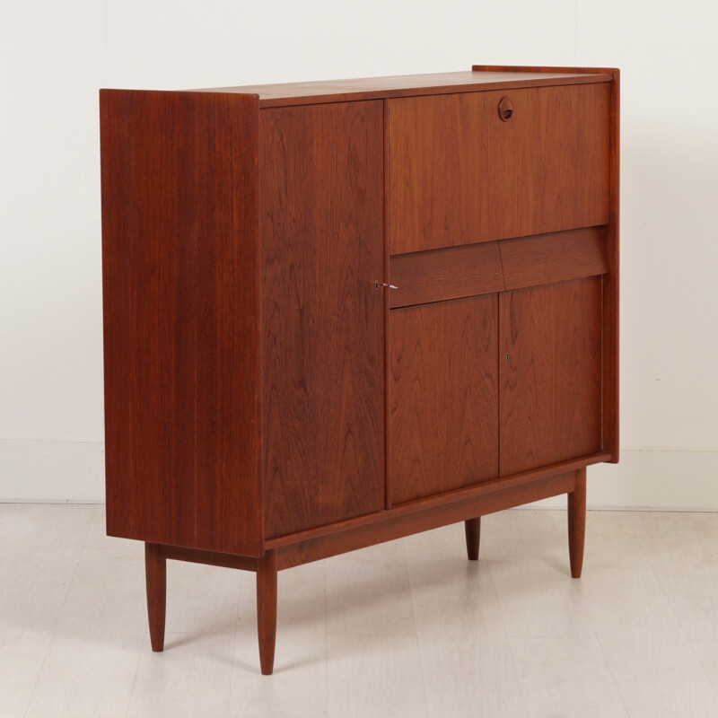 Vintage Teak Cabinet with Secretaire, Denmark - 1960s