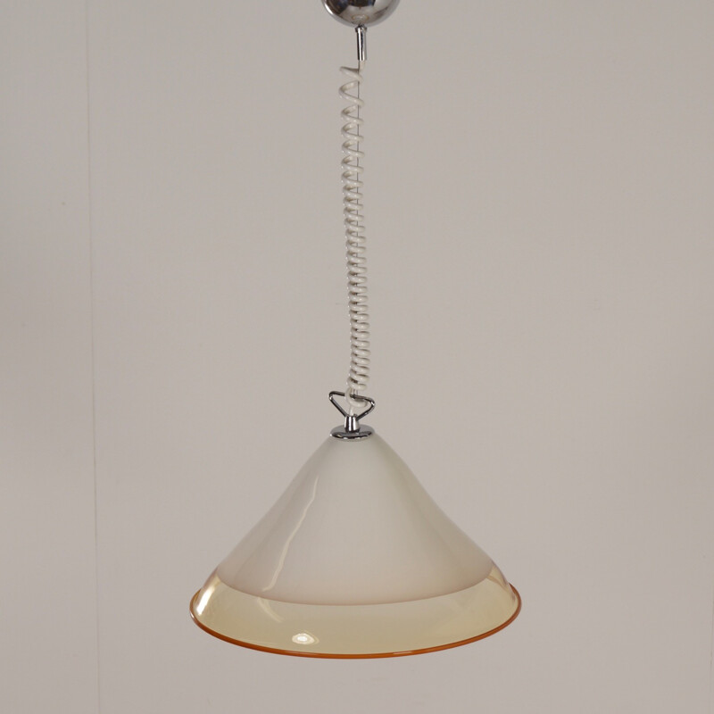 Vintage Mouth blown Hanging Lamp by Renato Toso for Leucos, Italy - 1970s