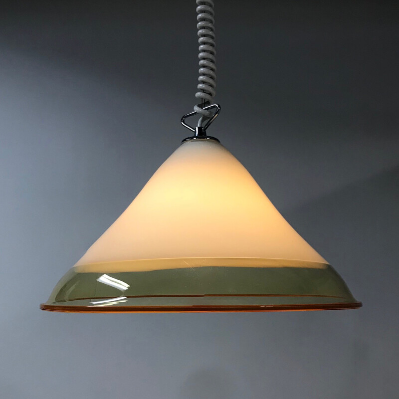 Vintage Mouth blown Hanging Lamp by Renato Toso for Leucos, Italy - 1970s