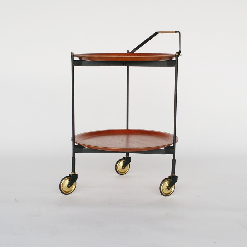 Chariot de Service Scandinave Pliable Vintage - 1950