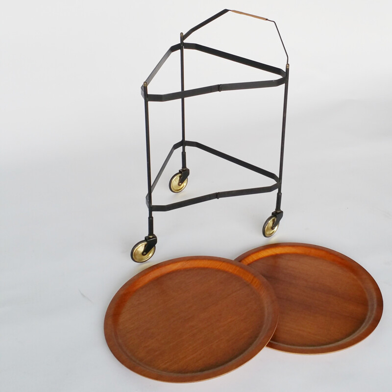 Vintage Scandinavian Foldable Serving Trolley - 1950s