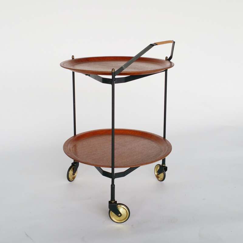 Vintage Scandinavian Foldable Serving Trolley - 1950s