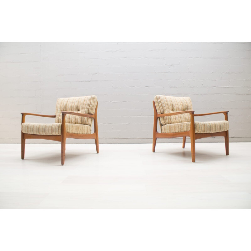 Vintage living room set made of 1 Sofa & 2 Armchairs in Teak by Eugen Schmidt for Soloform - 1960s