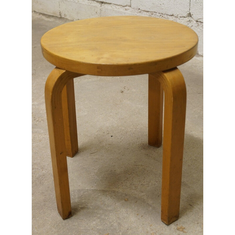 Vintage stool in wood - Alva AALTO - 1960s