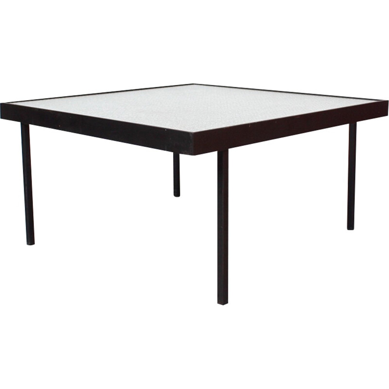 Vintage coffee table by Janni Van Pelt in black metal 1960s