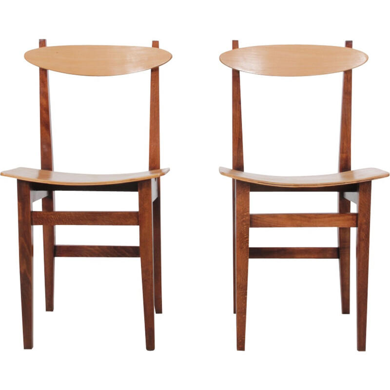 Pair of mid-century 200-102 model chairs by Maria Chomentowska - 1960s