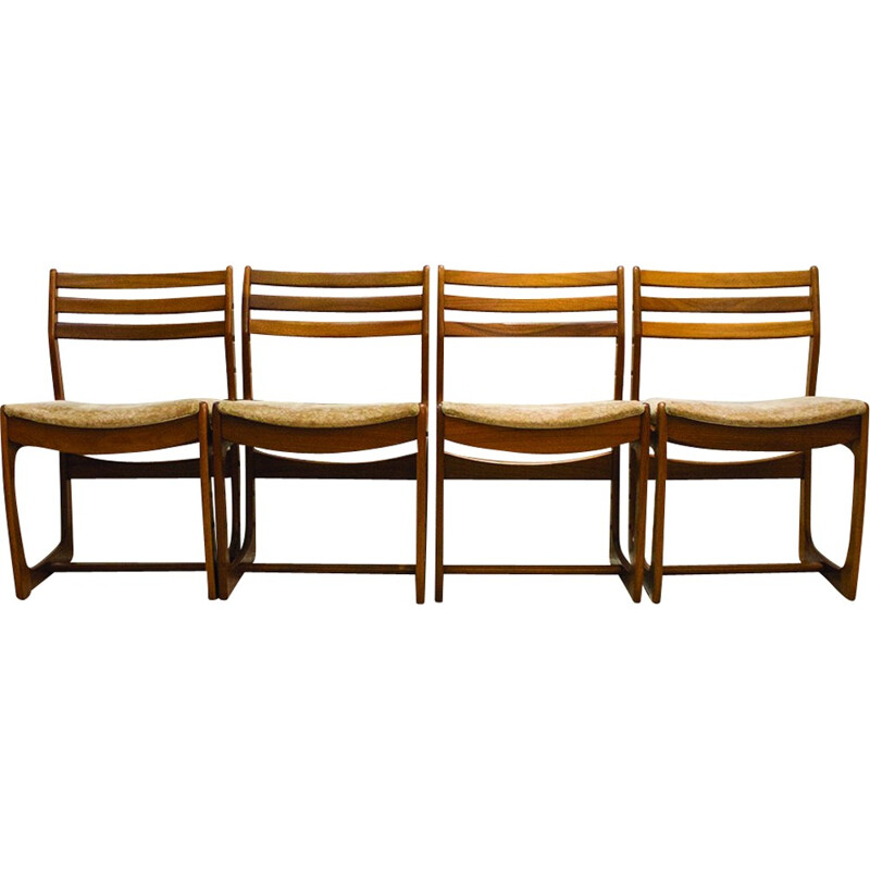 Lot de 4 chaises à repas Portwood en bois de teck de gamme danoise - 1960