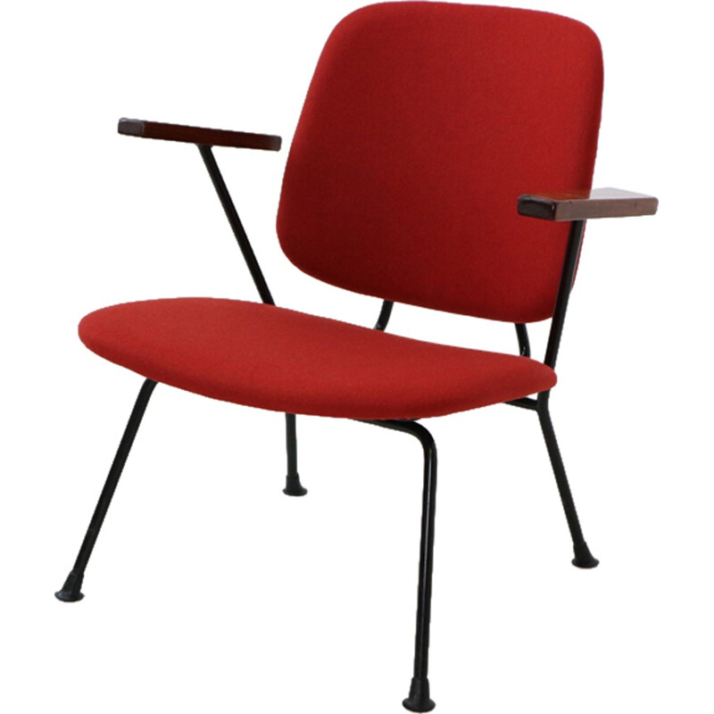 Red Vintage Armchair by W.H. Gispen for Kembo - 1950s