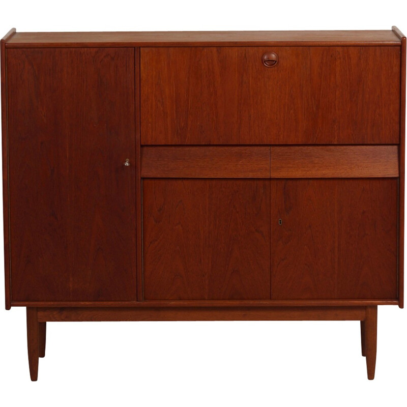 Armoire Vintage en Teck avec Secrétaire, Danemark - 1960