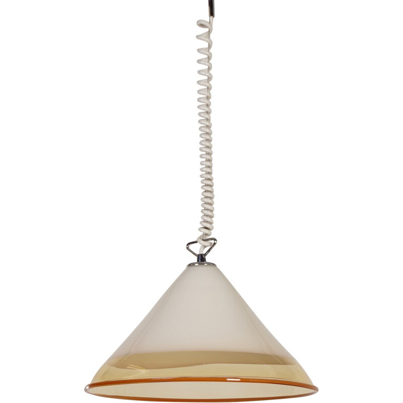 Vintage Mouth blown Hanging Lamp by Renato Toso for Leucos, Italy - 1970s