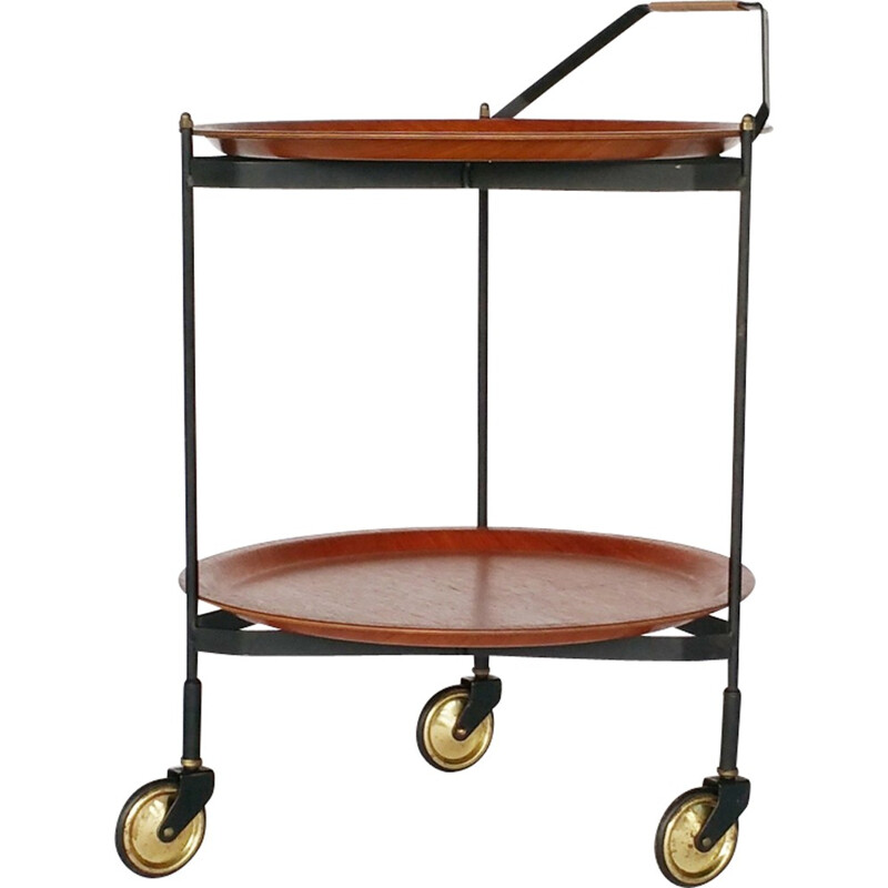 Vintage Scandinavian Foldable Serving Trolley - 1950s