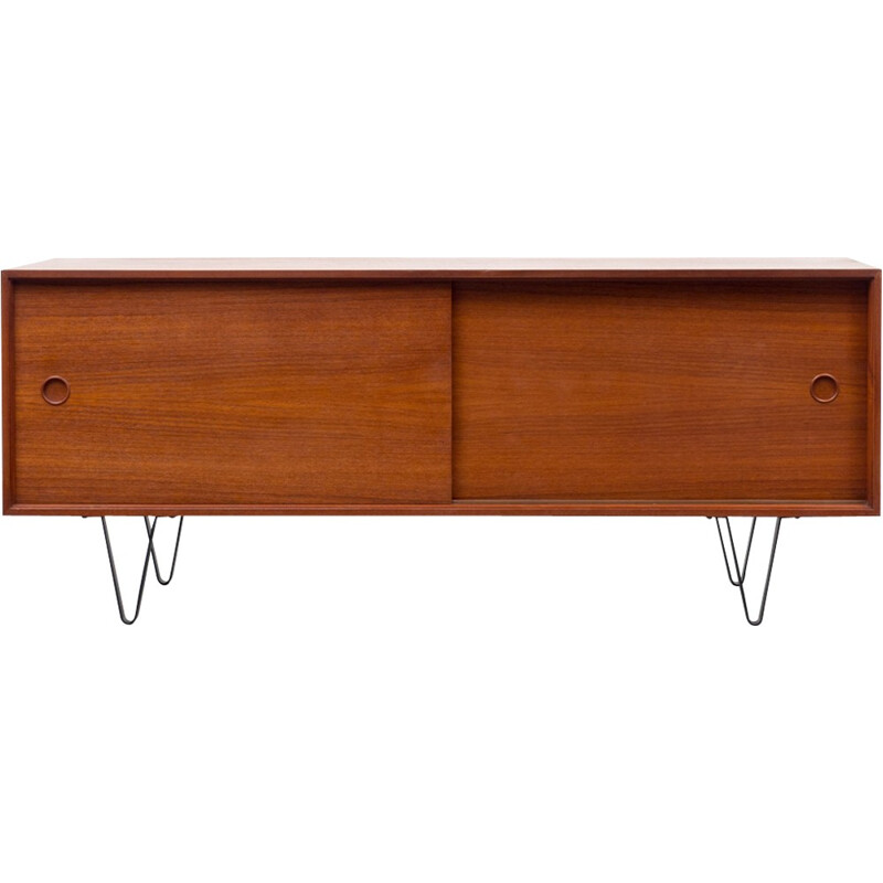 Mid-century teak sideboard with sliding doors - 1960s