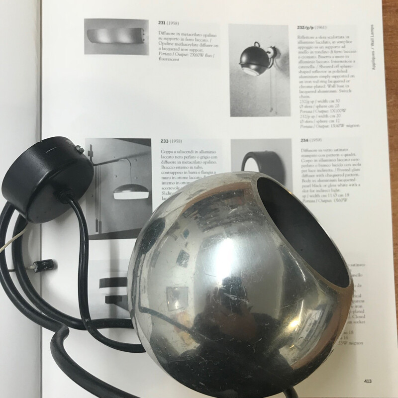 Vintage Chrome Wall Lamp model 232 by Gino Sarfatti for Arteluce - 1961