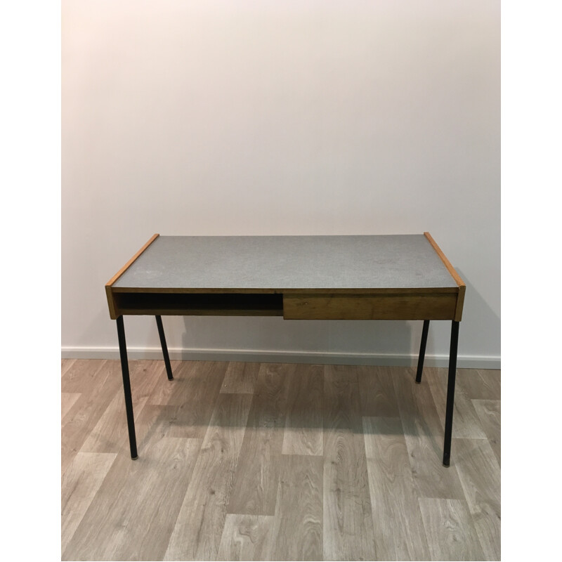 Vintage desk in beech by Pierre Guariche - 1960s