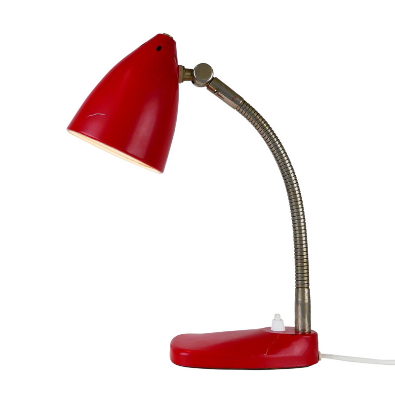 Vintage Red Hala Zeist desk light by H. Busquet - 1960s
