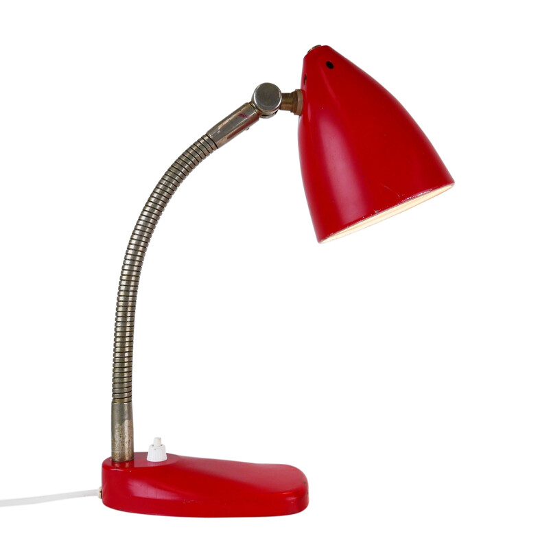 Vintage Red Hala Zeist desk light by H. Busquet - 1960s