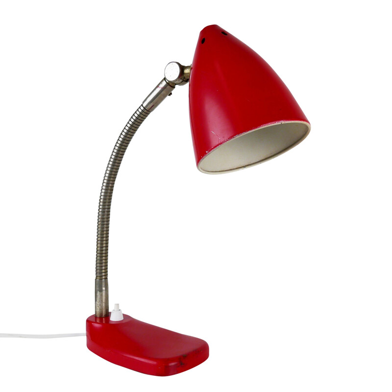 Vintage Red Hala Zeist desk light by H. Busquet - 1960s