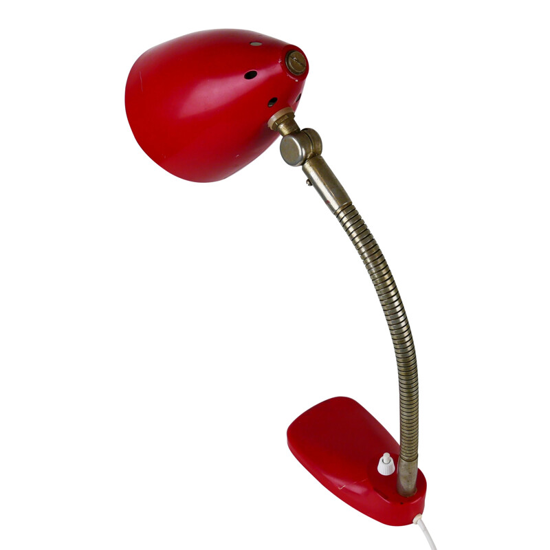 Vintage Red Hala Zeist desk light by H. Busquet - 1960s