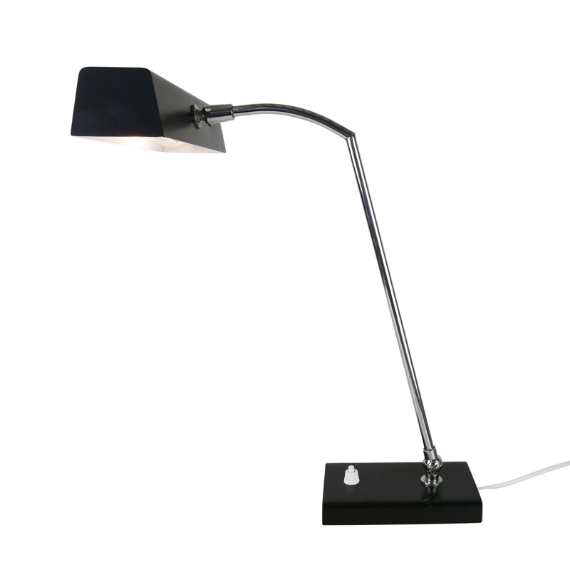 Modern black adjustable desk light - 1970s