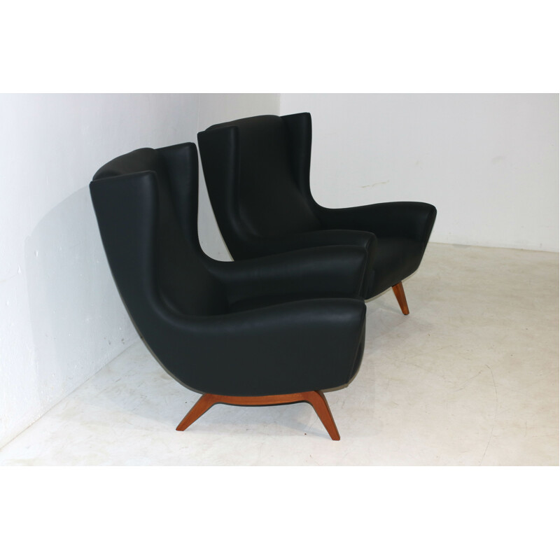 Paire de Fauteuils lounge Modèle 110 par Illum Wikkelso - 1960