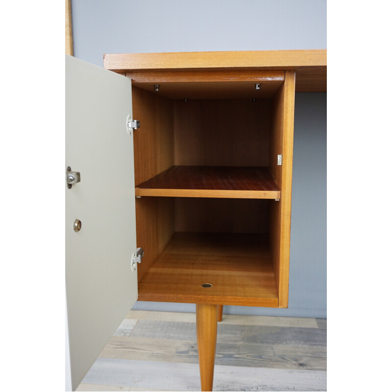 Mid-century desk in teak with white facades - 1960s