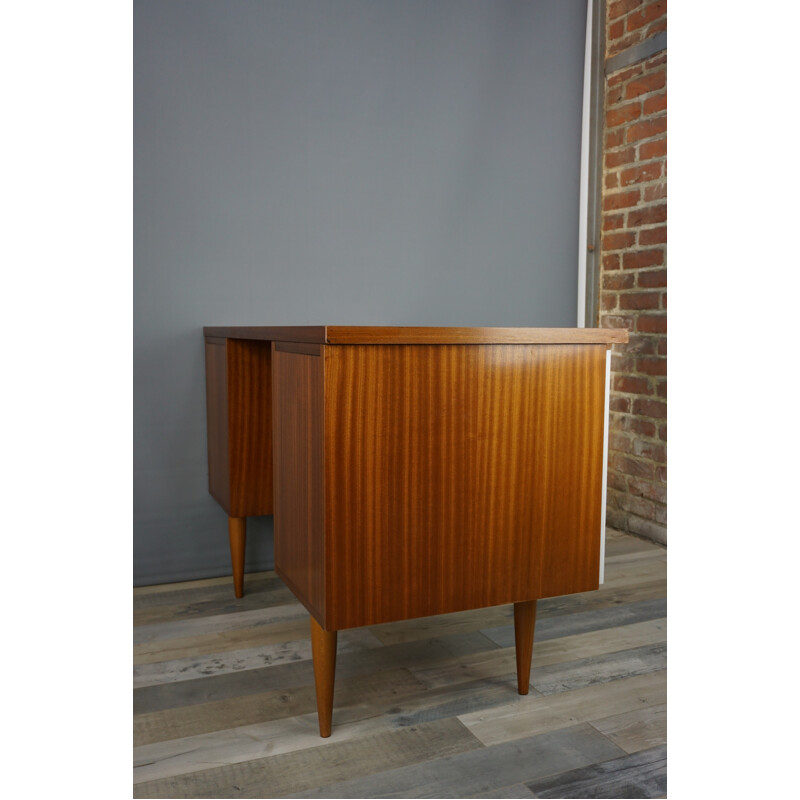 Mid-century desk in teak with white facades - 1960s