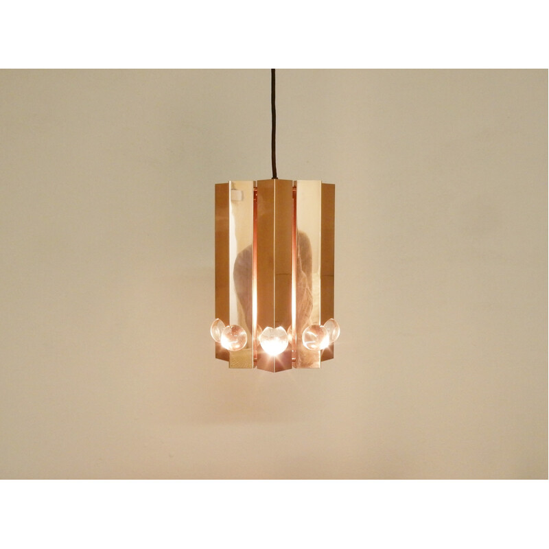 Mid-century Polished copper pendant light by Gebrüder Cosack - 1960s