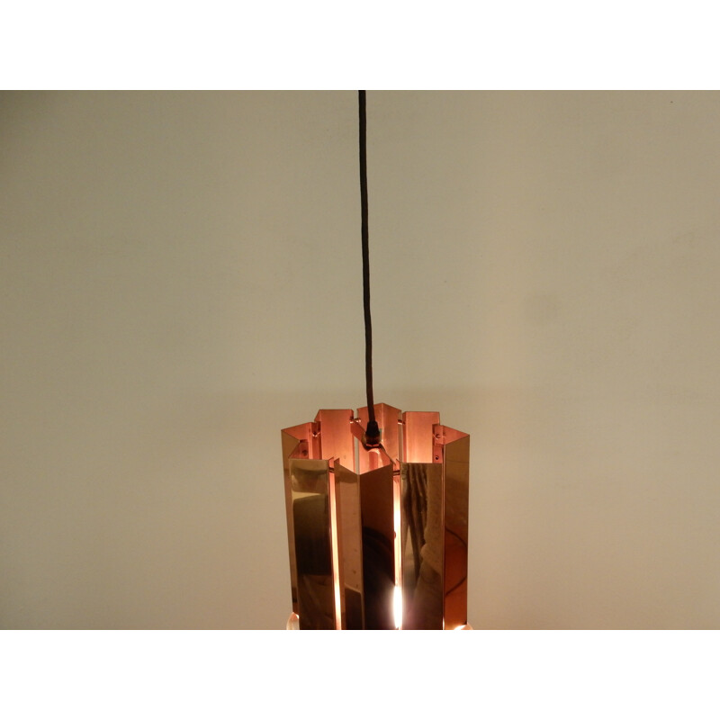 Mid-century Polished copper pendant light by Gebrüder Cosack - 1960s