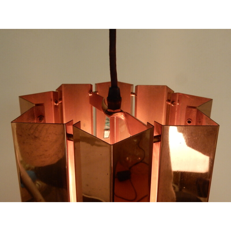 Mid-century Polished copper pendant light by Gebrüder Cosack - 1960s