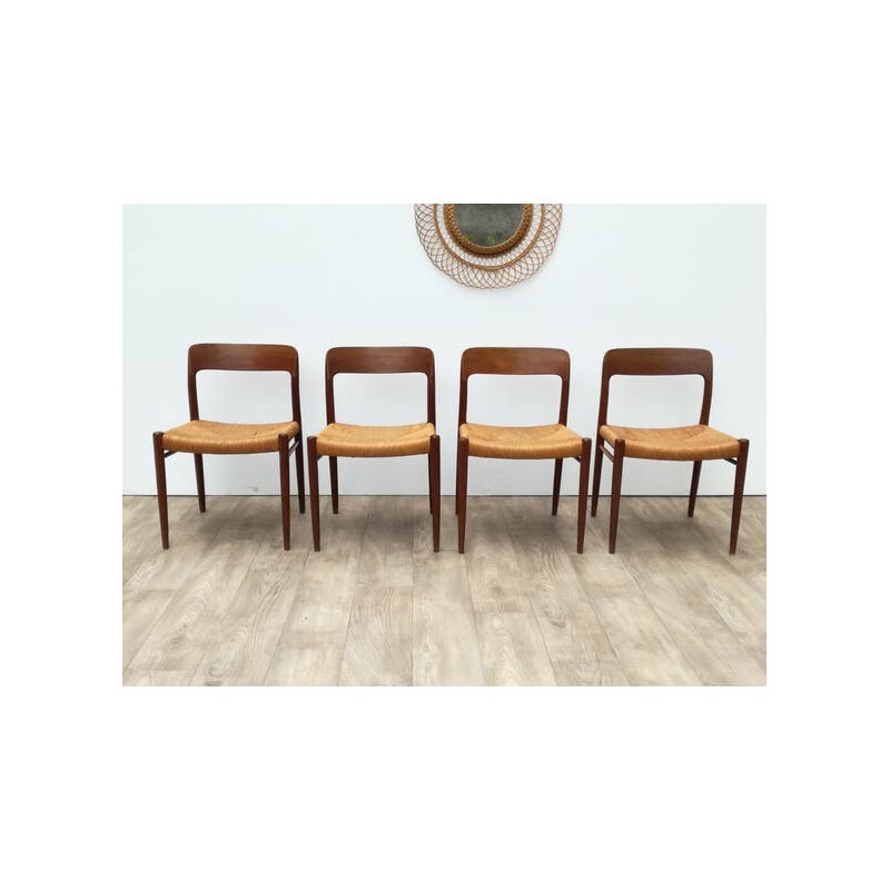 Mid-century Scandinavian chairs model 75 by Niels O. Moller - 1960s