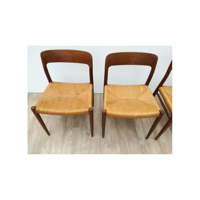 Mid-century Scandinavian chairs model 75 by Niels O. Moller - 1960s