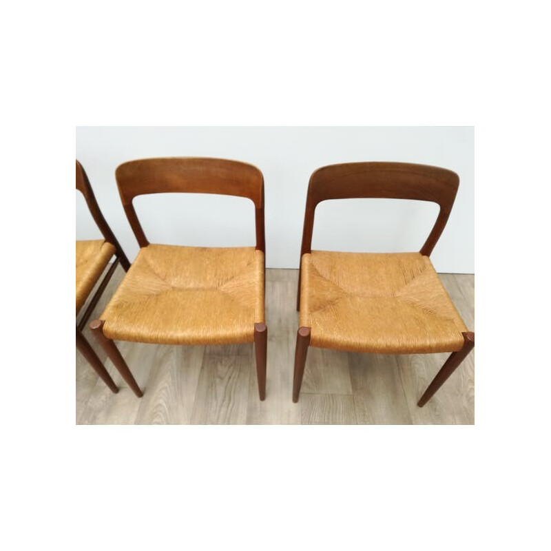 Mid-century Scandinavian chairs model 75 by Niels O. Moller - 1960s