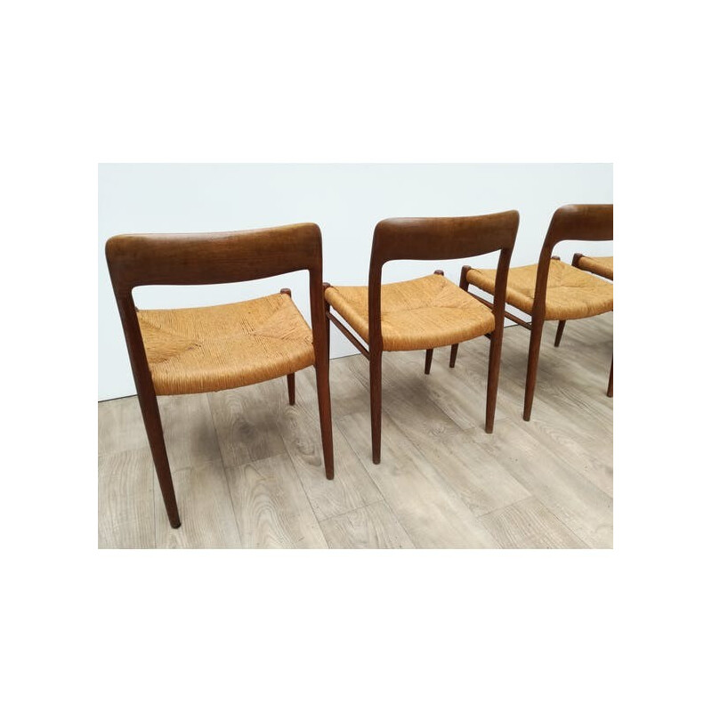 Mid-century Scandinavian chairs model 75 by Niels O. Moller - 1960s