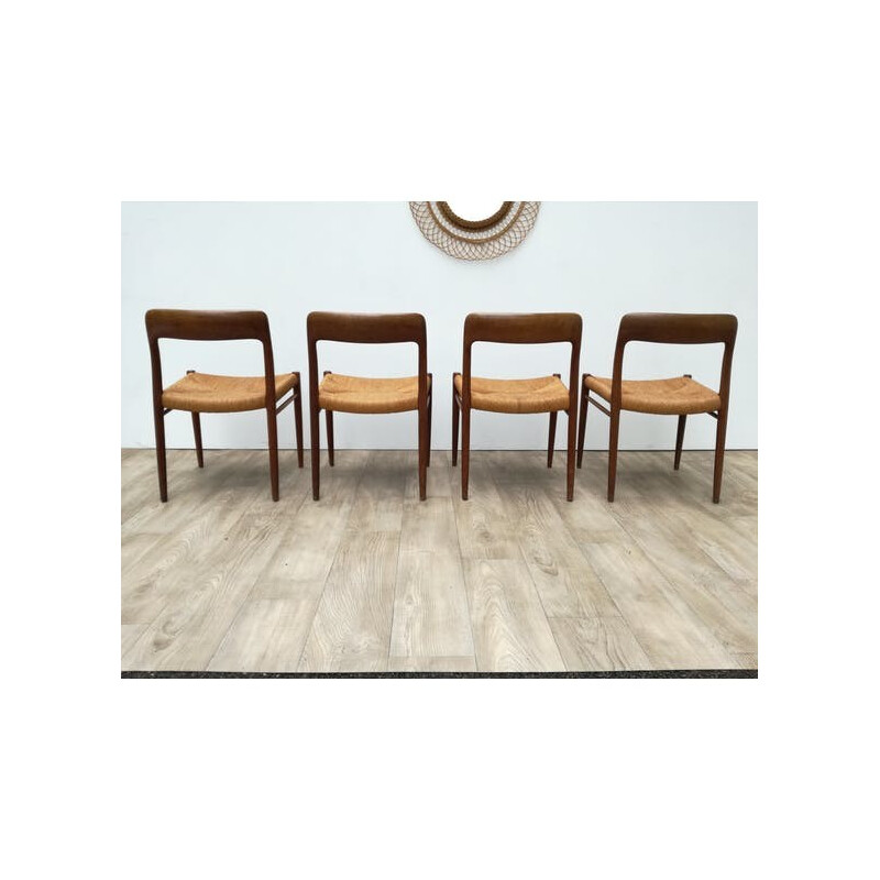 Mid-century Scandinavian chairs model 75 by Niels O. Moller - 1960s