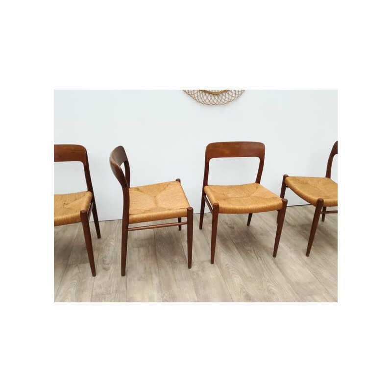 Mid-century Scandinavian chairs model 75 by Niels O. Moller - 1960s