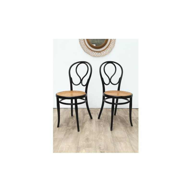 Vintage pair bistrot chairs Omega model by Thonet - 1930s