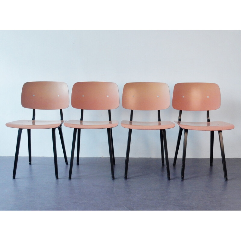 Set of 4 "Revolt" dining chairs by Friso Kramer for Ahrend de Cirkel. Netherlands - 1950s