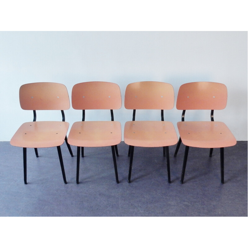 Set of 4 "Revolt" dining chairs by Friso Kramer for Ahrend de Cirkel. Netherlands - 1950s