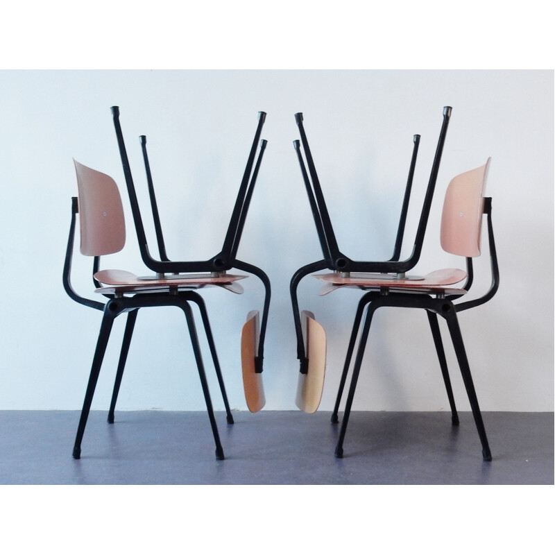 Set of 4 "Revolt" dining chairs by Friso Kramer for Ahrend de Cirkel. Netherlands - 1950s