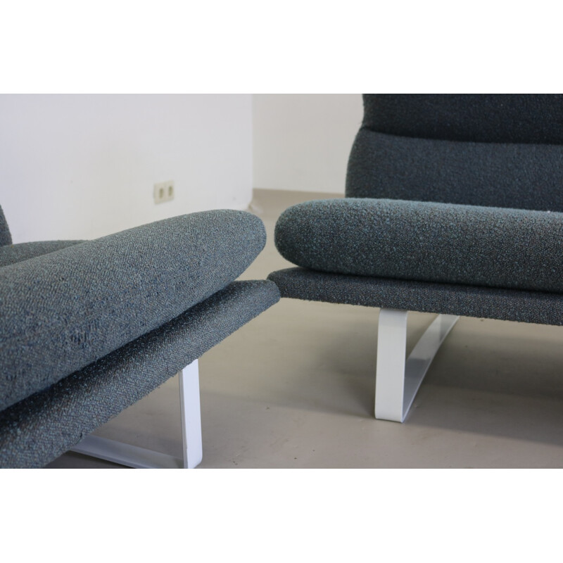 Set of 2 vintage dutch blue sofas by Kho Ling - 1960s