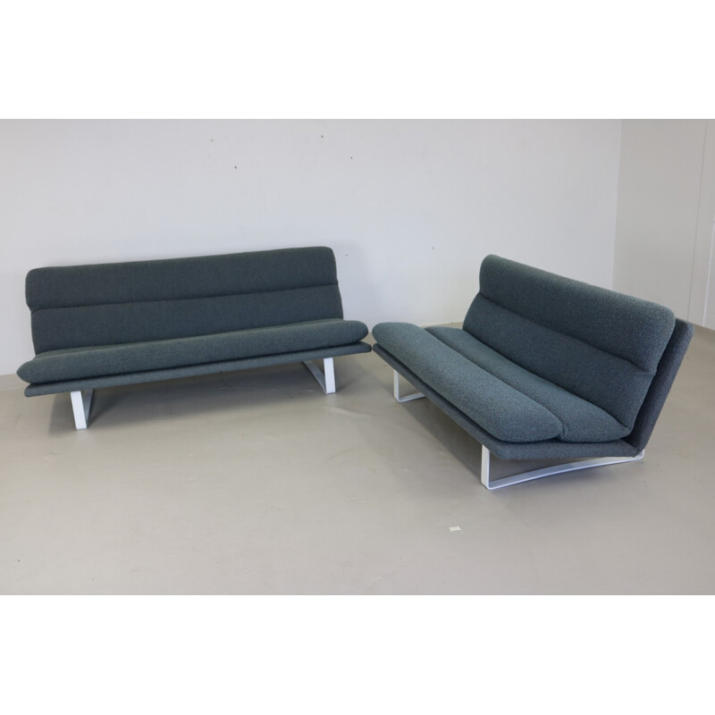 Set of 2 vintage dutch blue sofas by Kho Ling - 1960s