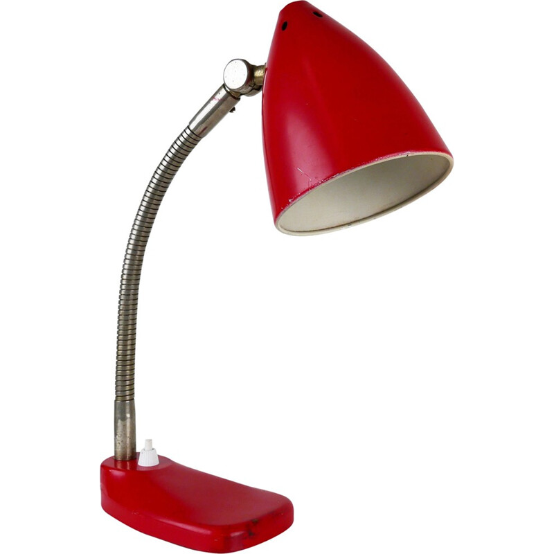 Vintage Red Hala Zeist desk light by H. Busquet - 1960s