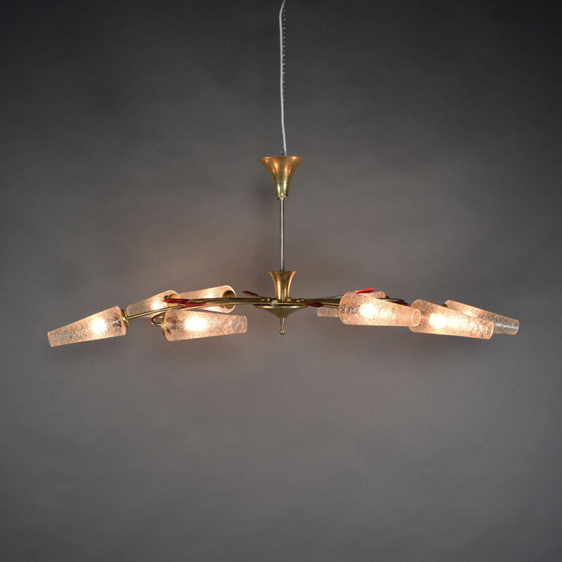 Mid-century brass chandelier for Eon - 1960s