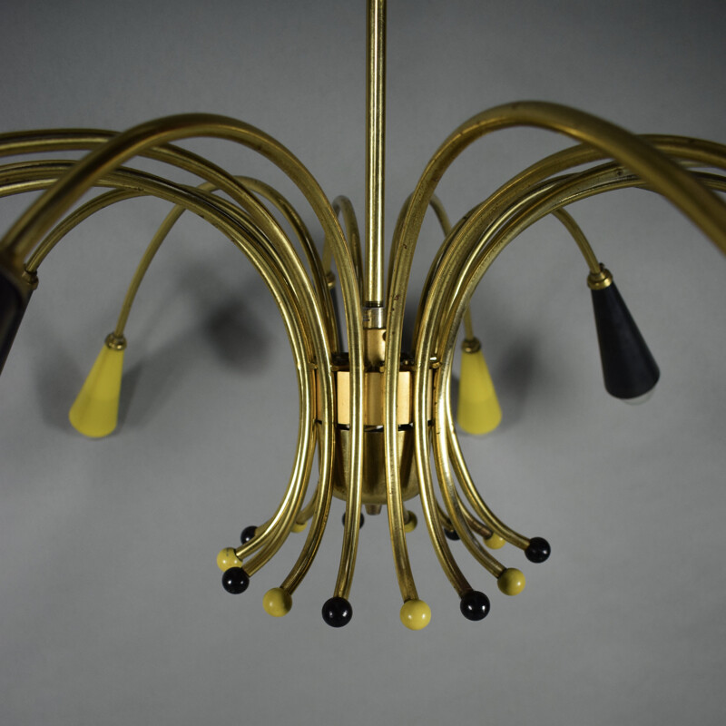 Mid-century German brass chandelier - 1950s