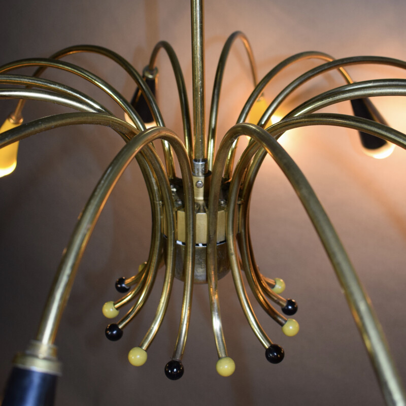 Mid-century German brass chandelier - 1950s