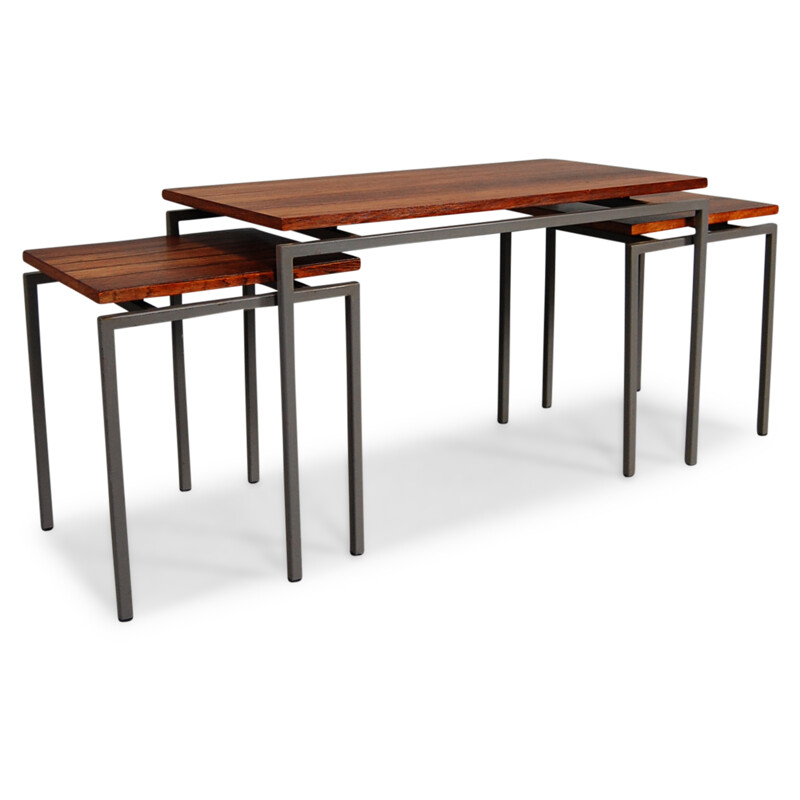 Set of mid-century nesting tables in rosewood - 1950s