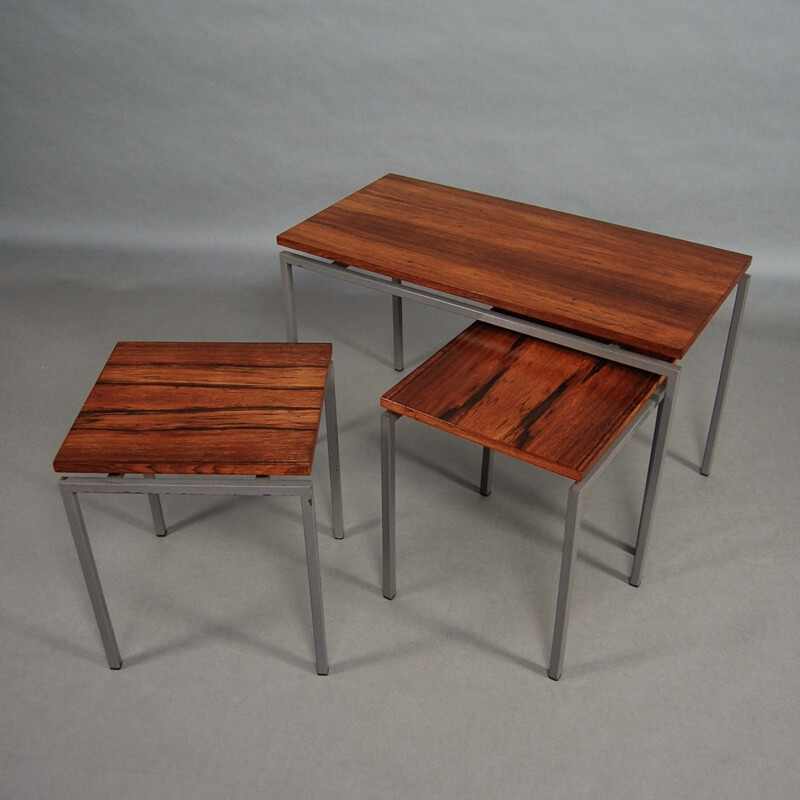 Set of mid-century nesting tables in rosewood - 1950s