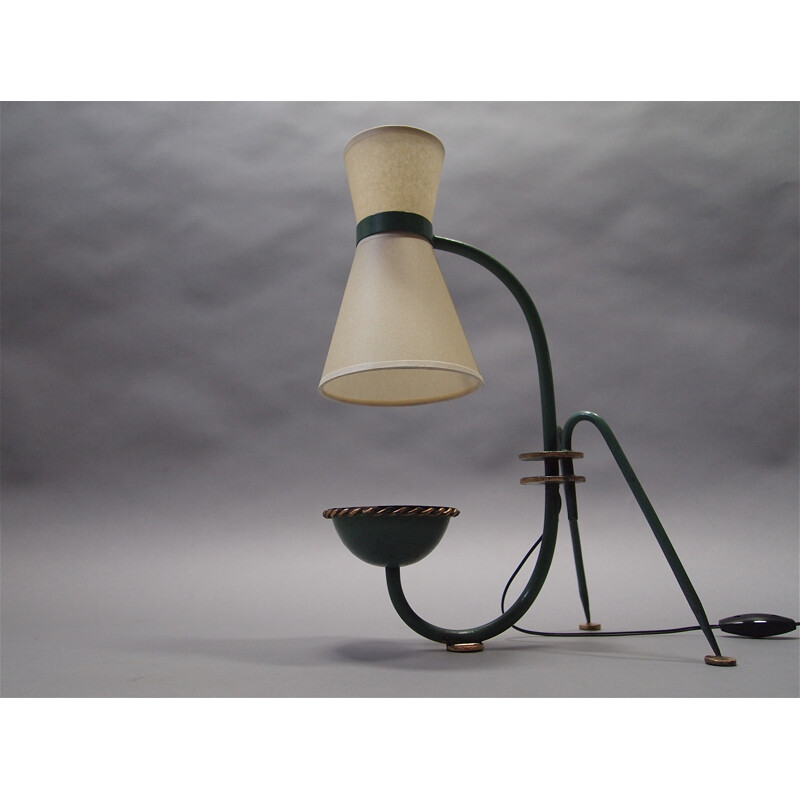 Vintage Tischlampe aus lackiertem Metall von Maison Lunel, 1950